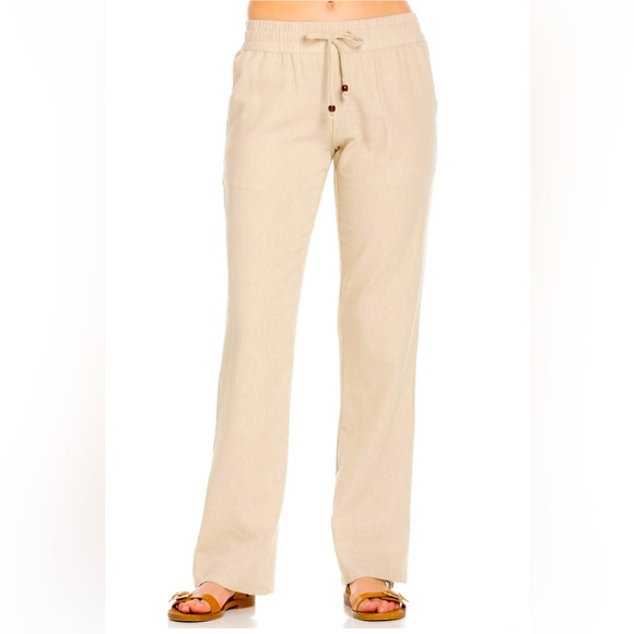 Khaki/tan linen pants, 2020Ave, size 2X - Picture 1 of 12